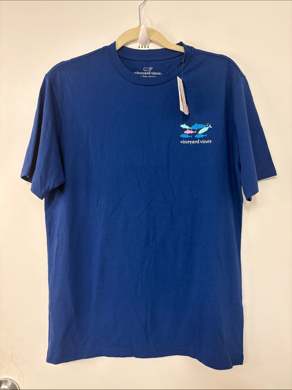 VINEYARD VINES MENS SHORT-SLEEVE FISH SWIRL WHALE FILL T-SHIRT!